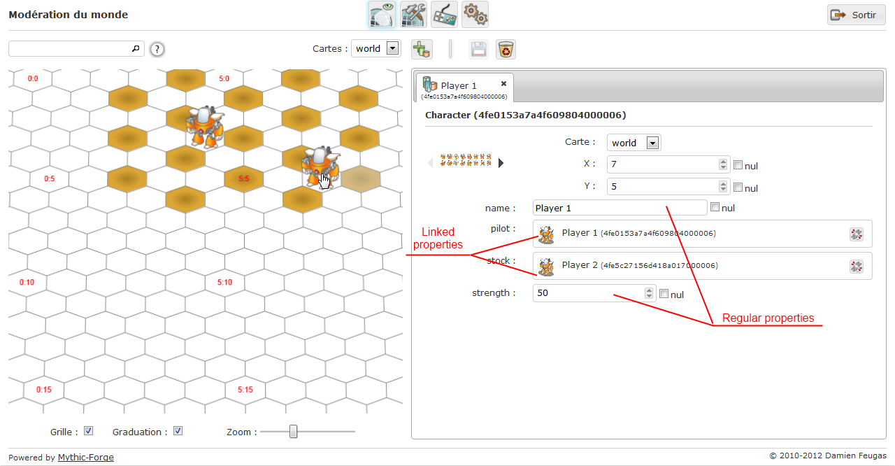 Rheia's moderation perspective, that allows to edit object's custom properties